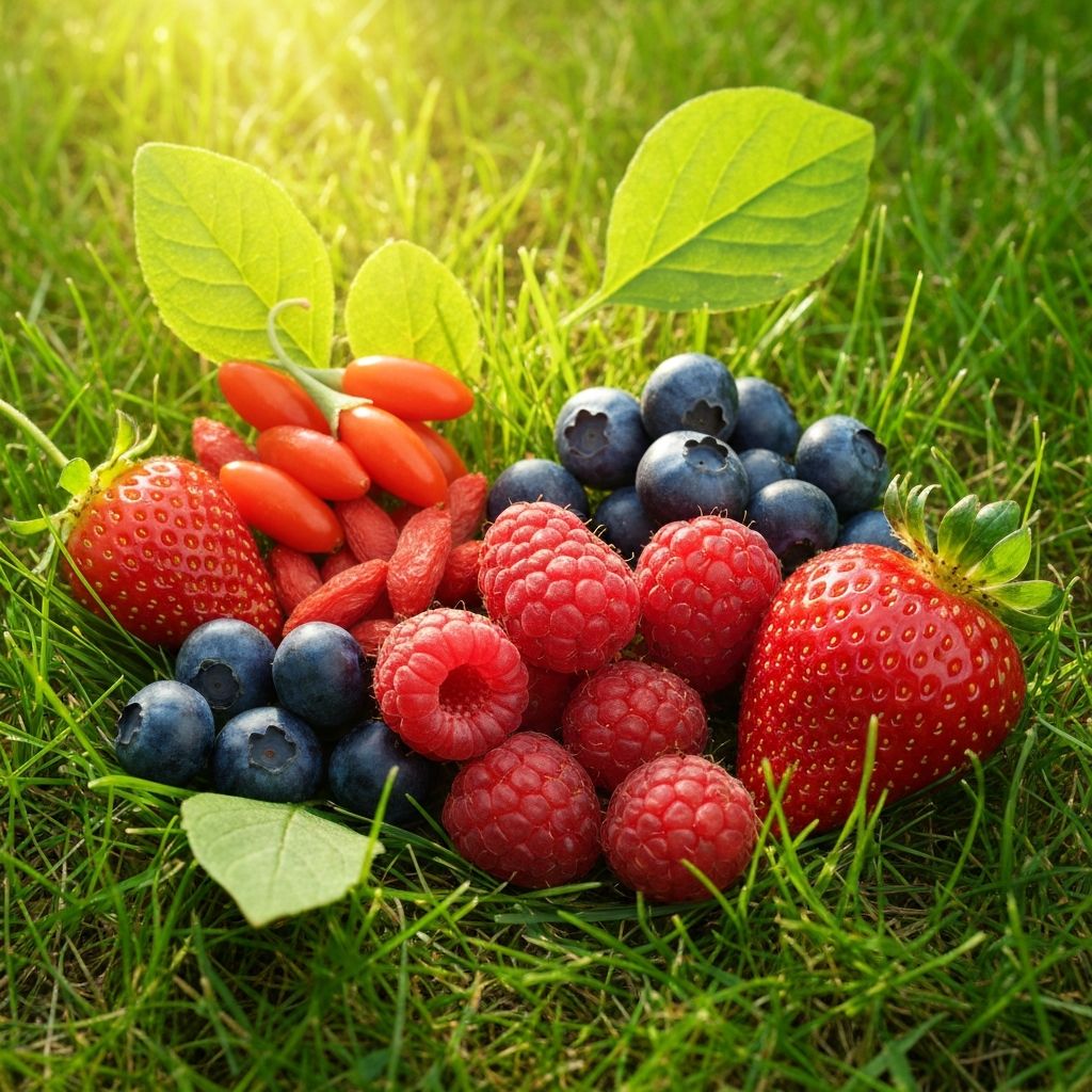 Różnorodne owoce jagodowe